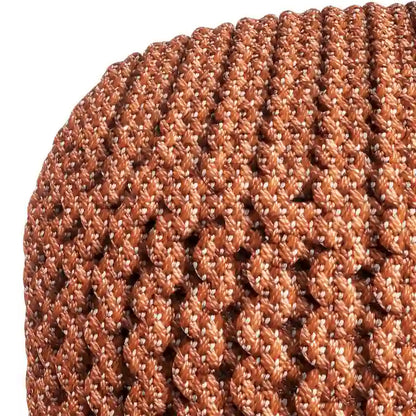 WYNDENHALL Allish Round Knitted Pouf in Orange Recycled PET Polyester