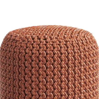 WYNDENHALL Allish Round Knitted Pouf in Orange Recycled PET Polyester