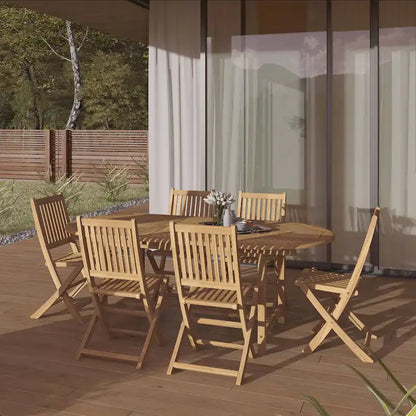 Amazonia FSC Solid Teak Danielle 7 piece Outdoor Patio Dining Set - 7 Piece