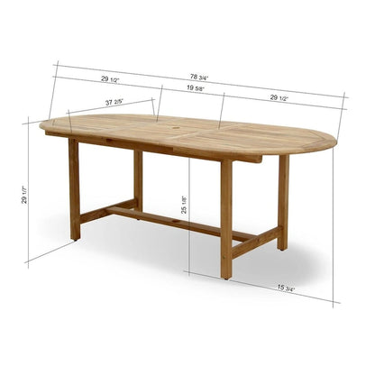 Amazonia FSC Solid Teak Danielle 7 piece Outdoor Patio Dining Set - 7 Piece