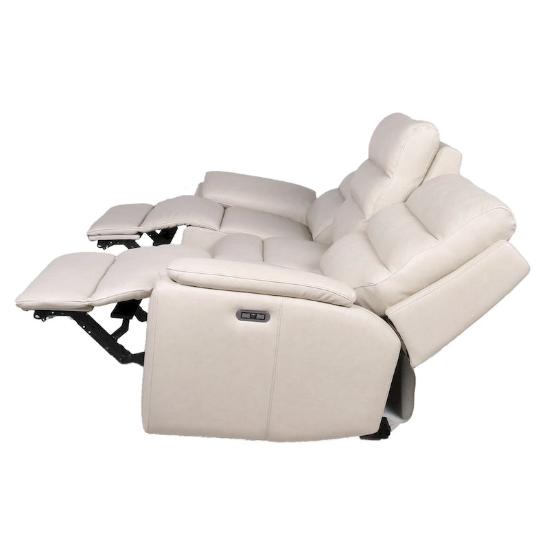 Steve Silver Durham Ivory Top Grain Leather Power Sofa