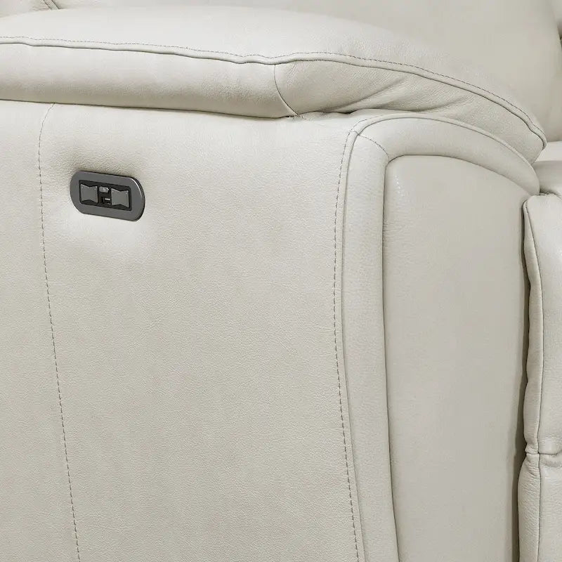 Steve Silver Durham Ivory Top Grain Leather Power Sofa