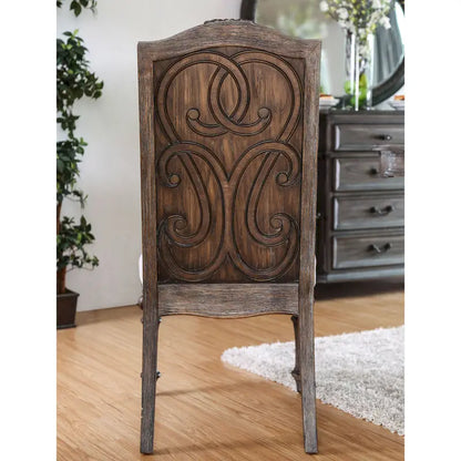 The Gray Barn Cornerways Formal High Back Carved Wood Dining Chairs (Set of 2)