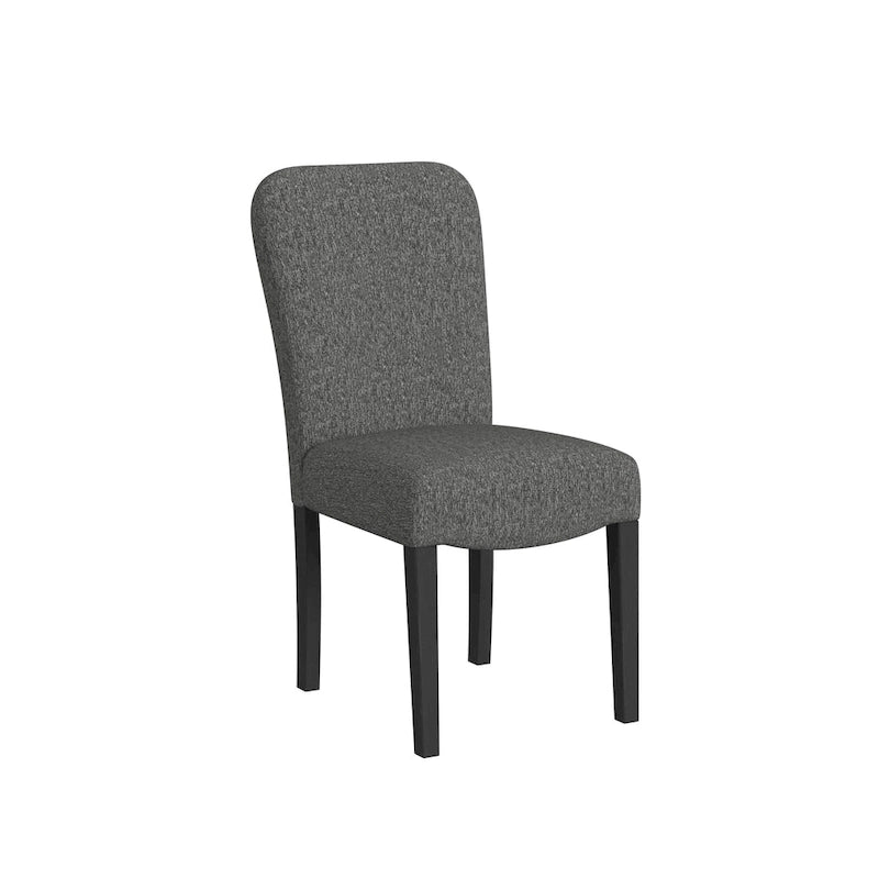 HomePop Rounded Back Upholstered Dining Chair-Black Woven (set of 2)