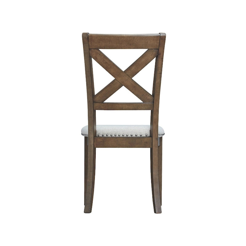 Moriville Beige Upholstered Nutmeg Finish Dining Side Chairs (Set of 2)