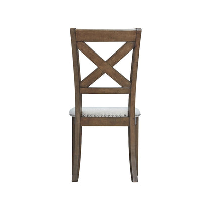 Moriville Beige Upholstered Nutmeg Finish Dining Side Chairs (Set of 2)