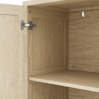 Functional 4-Door Rattan Decorative Storage Cabinet