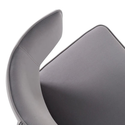 Modrest Lucero Modern Grey Velvet Arm Dining Chair