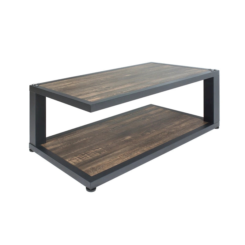 Farrow Dark Walnut and Sand Black 47-inch 1-Shelf Coffee Table by Furniture of America