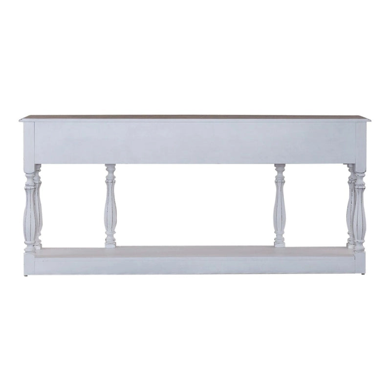 Magnolia Manor Antique White & Weathered Bark 72 Inch Hall Console Table