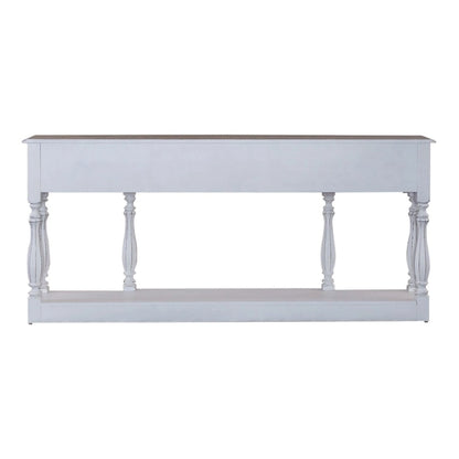 Magnolia Manor Antique White & Weathered Bark 72 Inch Hall Console Table