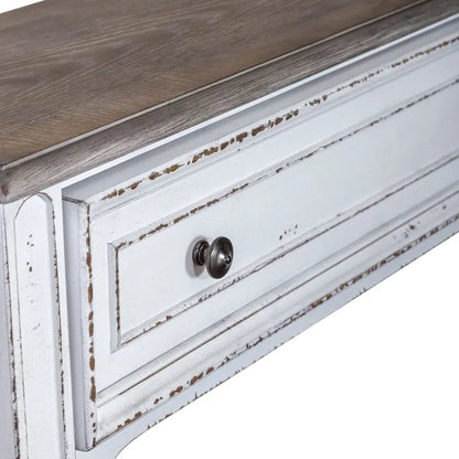 Magnolia Manor Antique White & Weathered Bark 72 Inch Hall Console Table