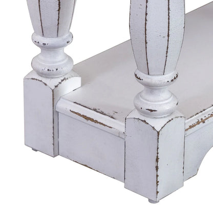 Magnolia Manor Antique White & Weathered Bark 72 Inch Hall Console Table
