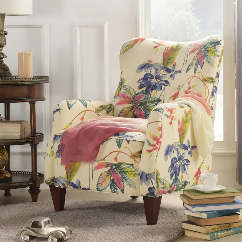 Palma 32  Floral Upholstered Arm Chair by Jennifer Taylor Home