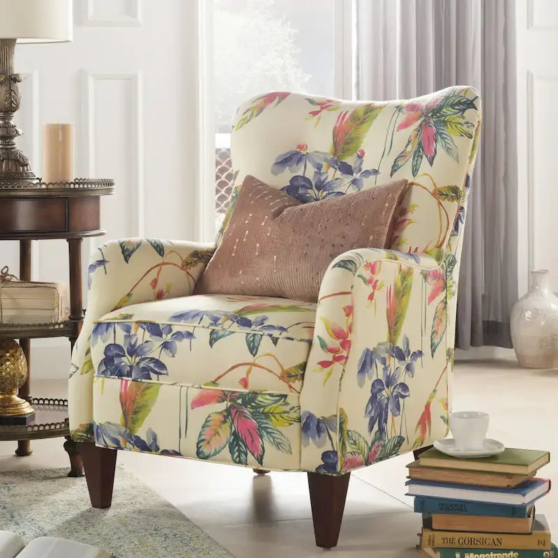 Palma 32  Floral Upholstered Arm Chair by Jennifer Taylor Home