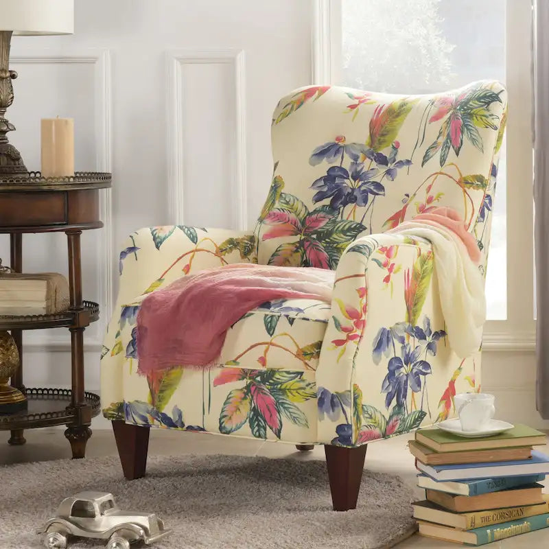 Palma 32  Floral Upholstered Arm Chair by Jennifer Taylor Home