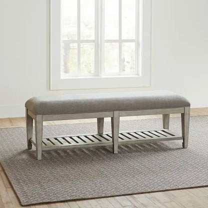 Heartland Antique White Tobacco Bed Bench