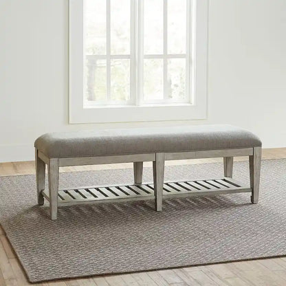 Heartland Antique White Tobacco Bed Bench