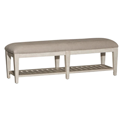 Heartland Antique White Tobacco Bed Bench