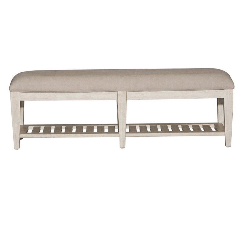 Heartland Antique White Tobacco Bed Bench