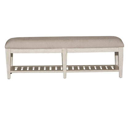 Heartland Antique White Tobacco Bed Bench