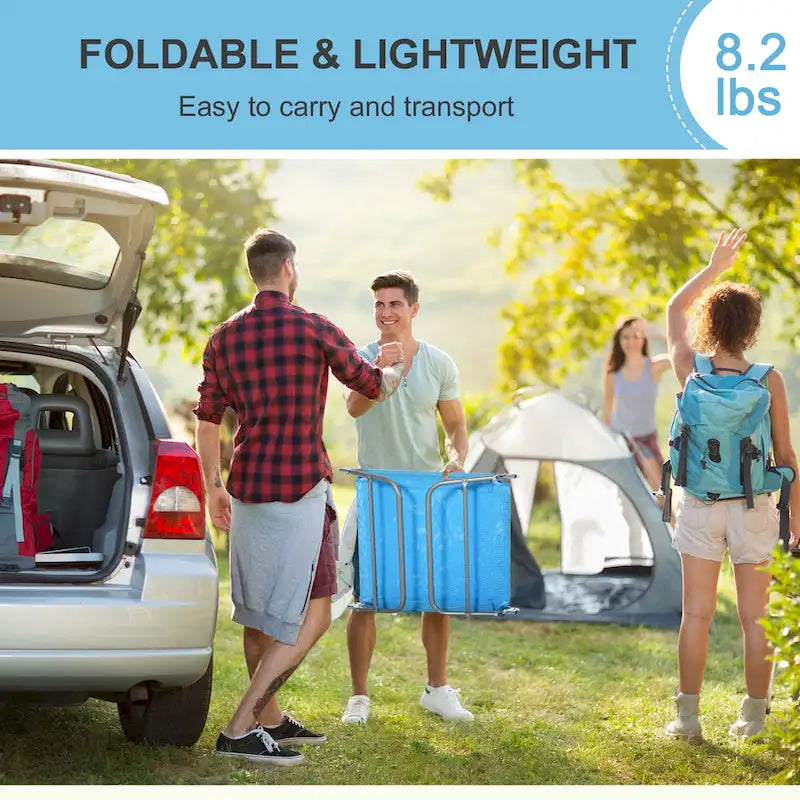 Lettino Prendisole Portatile Outsunny, Sedia a Sdraio Pieghevole con Schienale Regolabile e Cuscino per Spiaggia, Piscina e Patio, Blu