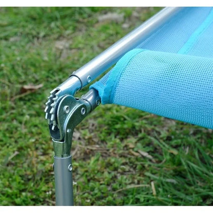 Lettino Prendisole Portatile Outsunny, Sedia a Sdraio Pieghevole con Schienale Regolabile e Cuscino per Spiaggia, Piscina e Patio, Blu