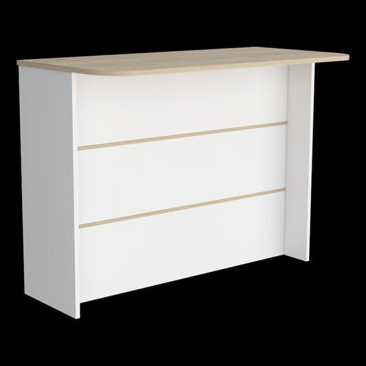 FM Furniture Crete Kitchen Island, Kitchen Bar with 3-Tier Shelves
