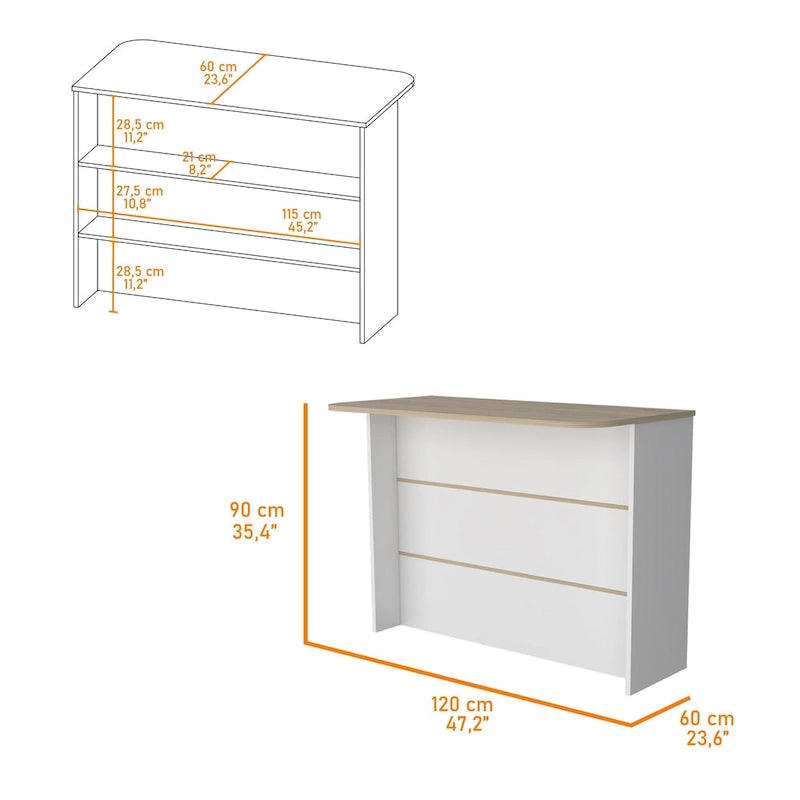 FM Furniture Crete, isola da cucina, mobile bar da cucina con scaffali a 3 ripiani