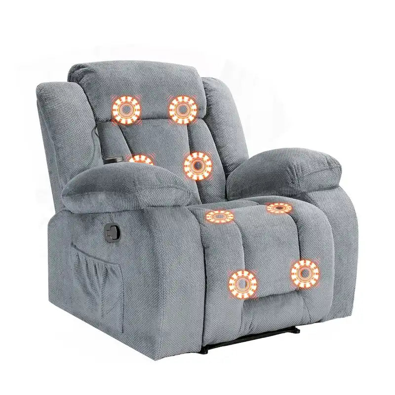 Super Comfortable Standard Size Heating and Massage Recliner Chair