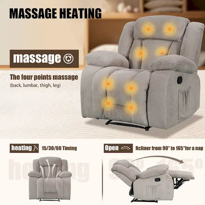 Super Comfortable Standard Size Heating and Massage Recliner Chair