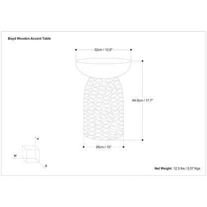 WYNDENHALL Willis 13 inch Wide Solid Wood Contemporary Accent Table & Fully Assembled - 12.6  D x 12.6  W x 17.7  H