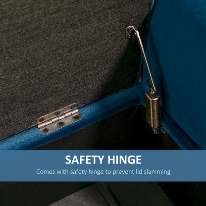 HOMCOM Button-Tufted Storage Ottoman Bench, Upholstered Bed Bench with Rolled Armrests for Bedroom, Living Room or Hallway