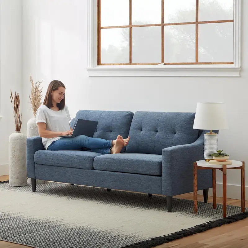 Brookside Ellen 75  Upholstered Scooped Arm Sofa