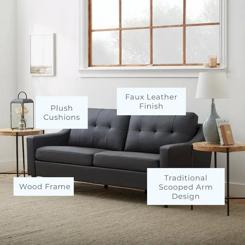 Brookside Ellen 75  Upholstered Scooped Arm Sofa