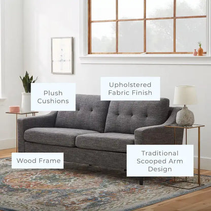 Brookside Ellen 75  Upholstered Scooped Arm Sofa