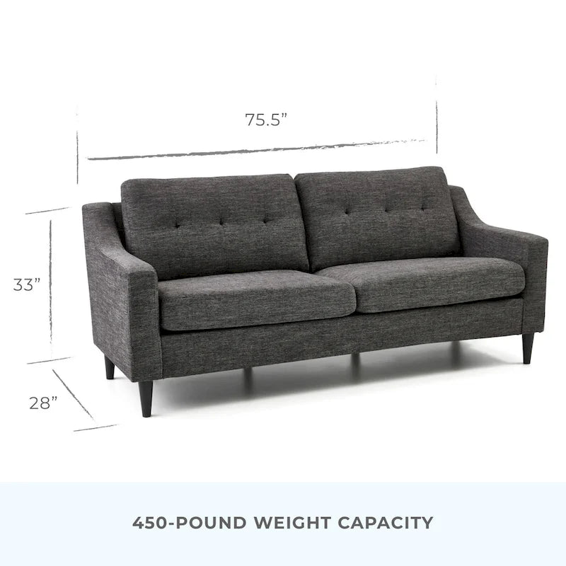 Brookside Ellen 75  Upholstered Scooped Arm Sofa