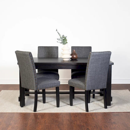 Roundhill Furniture Muzzi Contemporary 6-Piece Dining Set, Dining Table with 4 Stylish Chairs and a Bench