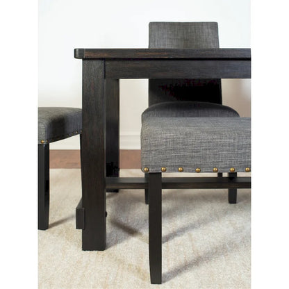 Roundhill Furniture Muzzi Contemporary 6-Piece Dining Set, Dining Table with 4 Stylish Chairs and a Bench