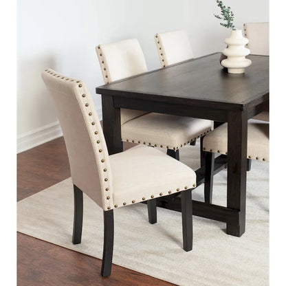 Roundhill Furniture Muzzi Contemporary 6-Piece Dining Set, Dining Table with 4 Stylish Chairs and a Bench