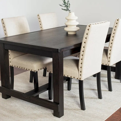 Roundhill Furniture Muzzi Contemporary 6-Piece Dining Set, Dining Table with 4 Stylish Chairs and a Bench