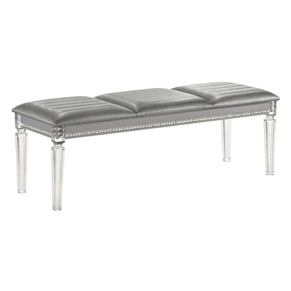 Xian Glam Clear Faux Leather Padded Bedroom Bench by Furniture of America