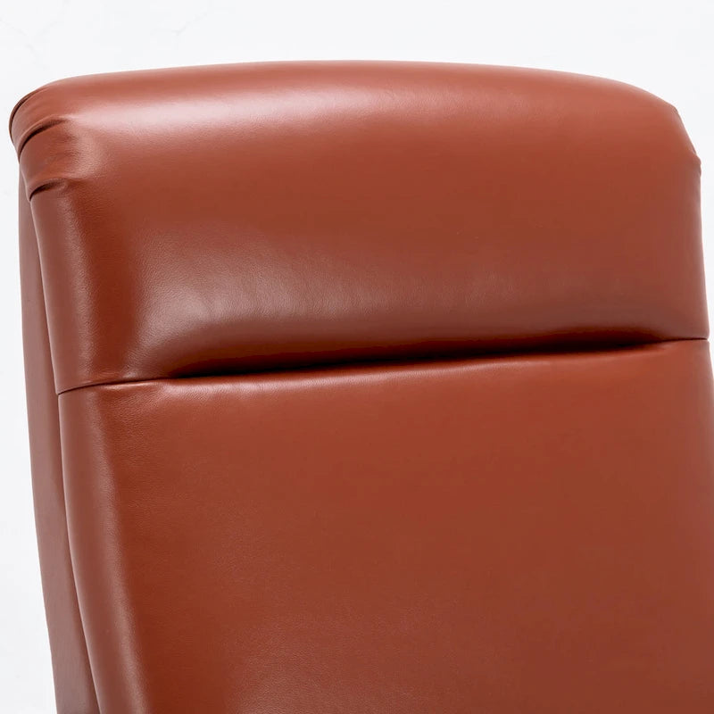 Fordham Top Grain Leather Wood Arm Push Back Recliner by Greyson Living