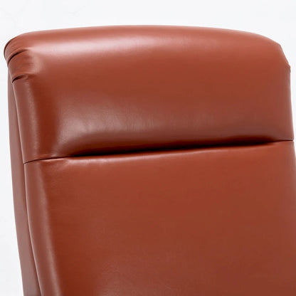 Fordham Top Grain Leather Wood Arm Push Back Recliner by Greyson Living