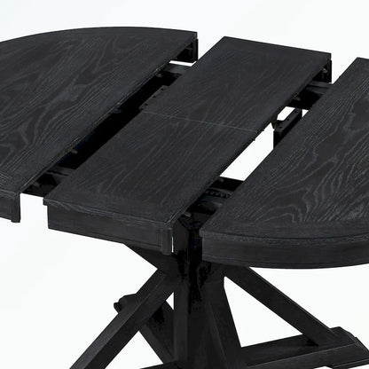 Dining Table Set with Extendable Table and 4 Upholstered Chairs