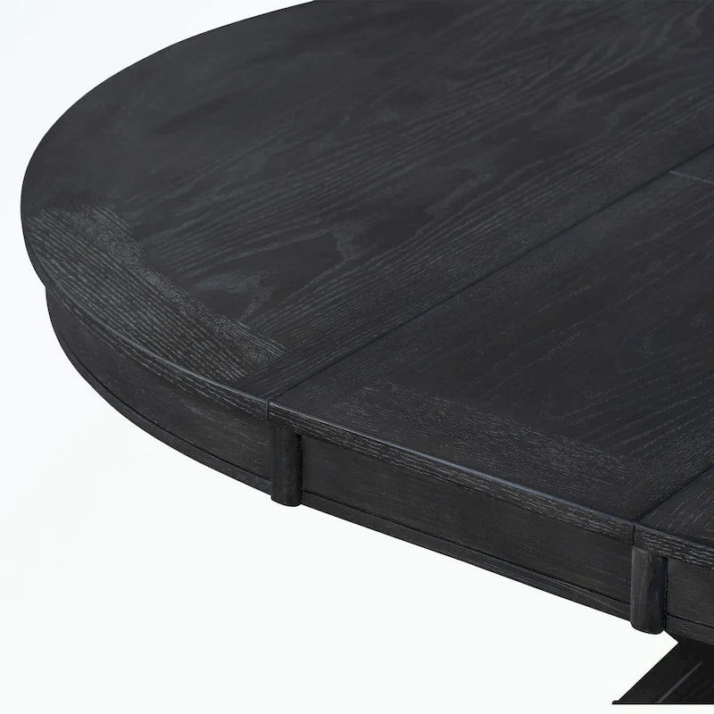 Dining Table Set with Extendable Table and 4 Upholstered Chairs