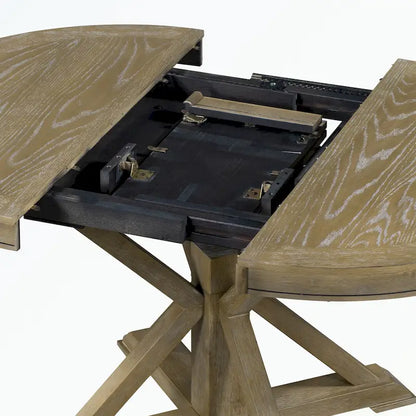 Dining Table Set with Extendable Table and 4 Upholstered Chairs