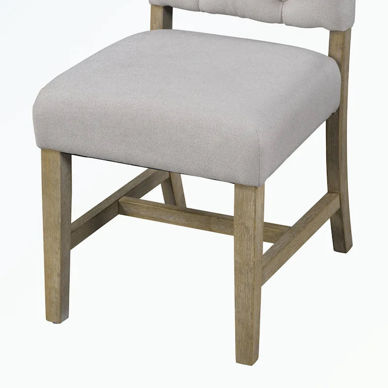 Dining Table Set with Extendable Table and 4 Upholstered Chairs