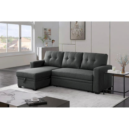 Upholstered Pull out Sectional Sofa with Chaise