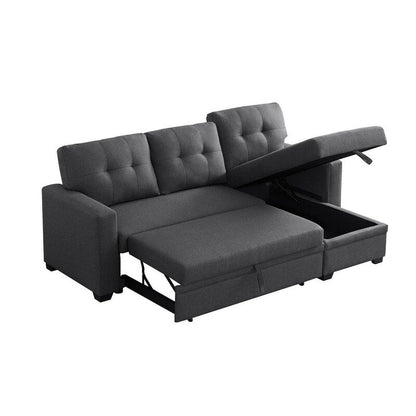 Upholstered Pull out Sectional Sofa with Chaise